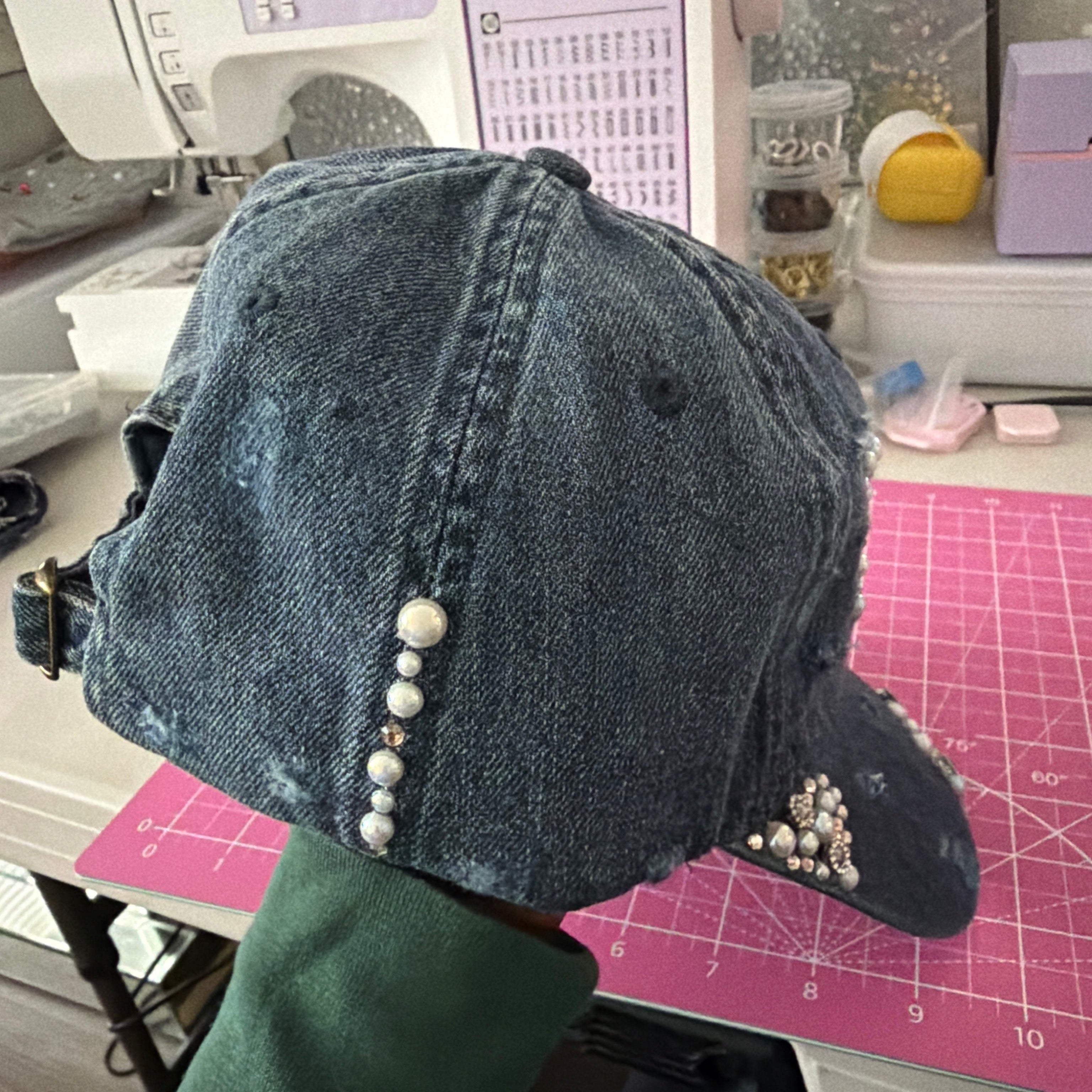 Customized denim hat