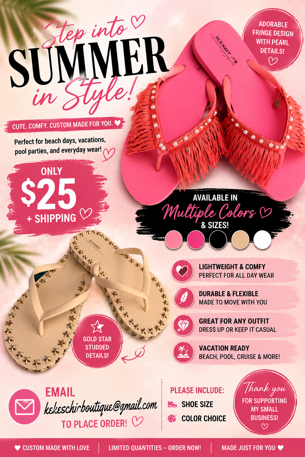 Studded/Pink fringe